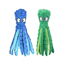2pcs Plush Dog Toys, Dog Plush Toys Octopus, No Stuffing Squeaky Interactive Dog Toys, Indestructible Dog Chew Toy for Puppy Teething, Small Medium