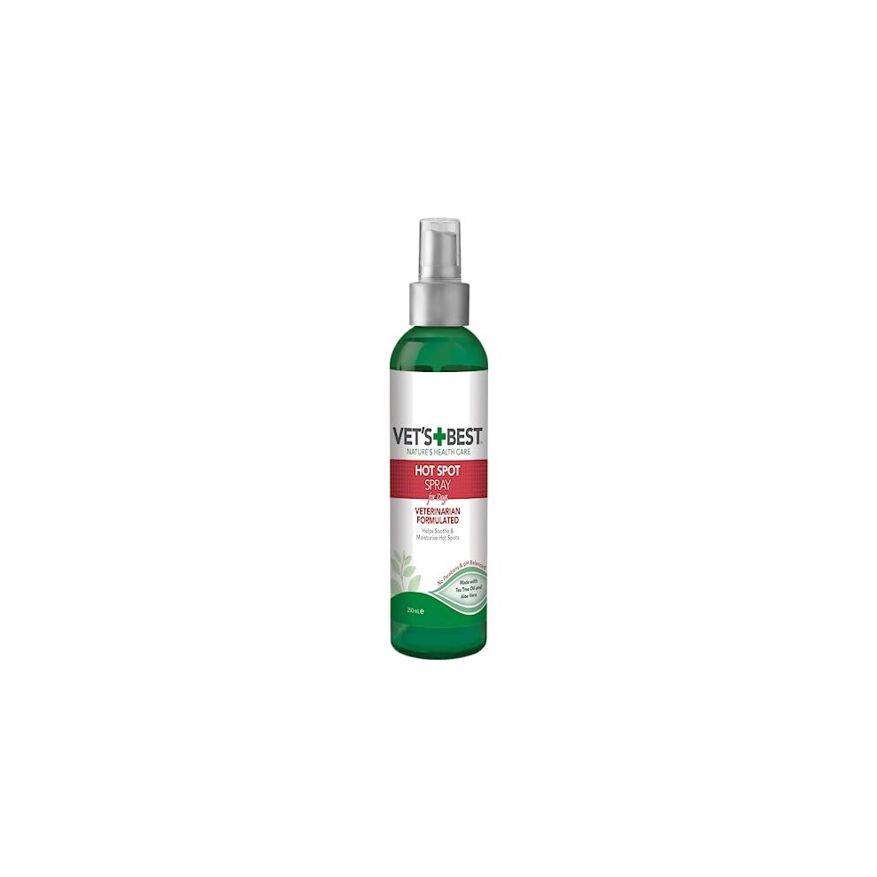 Vets Best Vet's Best Dog Hot Spot Itch Relief Spray, Relieves Dog Dry Skin, Rash, Scratching, Licking, Itchy Skin, And Hot Spots, No-Sting And Alcohol Free