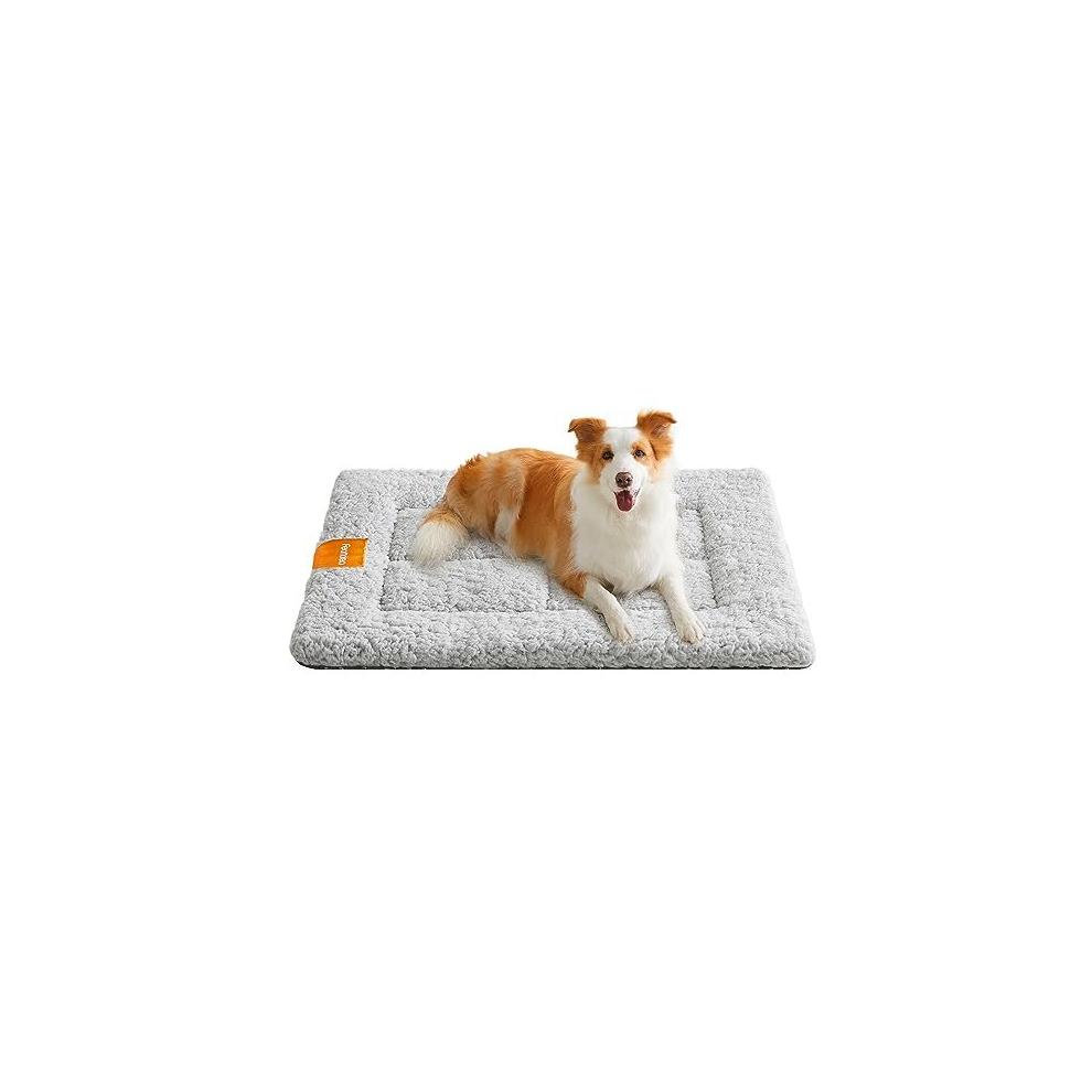 Feandrea Warm Dog Cat Bed, Dog Mattress For Crate, Pet Blanket For Dogs And Cats, 90 X 65 Cm, M, Machine Washable Dryer Friendly, Non Slip, Dove Ppb002g01 Grey