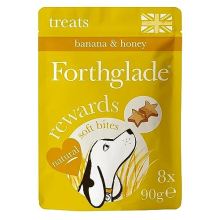 Natural Dog Treats - Banana and Honey Plant Based & Grain Free Soft Bites (8 x 90g) Resealable Bags - for Dogs aged 2 Months+