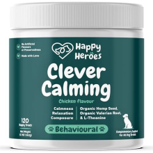 - Clever Calming Dog Treats, 100% Natural Supplement, Behavioural Health, Reduces Stress, Fear, Hyperactivity, Aggression, Provides Dog Anxiety Relief
