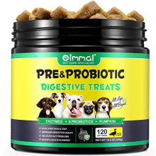 Probiotics Chews for Dogs - Pre & Probiotic Digestive Treats, Supports Gut Health, Immune System, Itchy Skin & Seasonal Allergies, Soft Duck 120ct