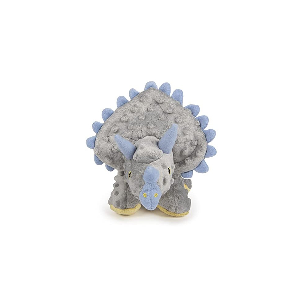 Dinos Frills Squeaky Plush Dog Toy, Chew Guard Technology - Gray, Large
