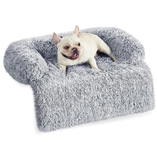 FluffyHug Dog Sofa Bed, Dog Sofa Cover, Calming Dog Bed, M, for Small and Medium Dogs, 80 x 75 x 16 cm, Grey Ombré PGW221G01