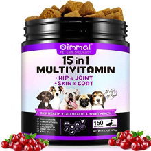 Dog Multivitamin Chewable,15-in-1 Dog Vitamins & Supplements,Pet Joint Support Health- Skin, Coat Heart, Hips, Joints,Digestion & Immune System,for