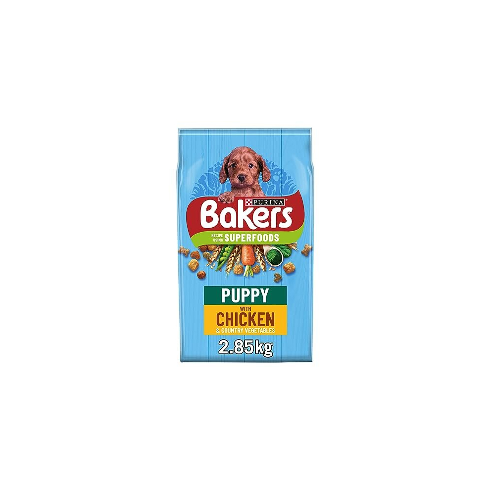 Bakers Puppy Dry Dog Food Chicken And Veg 2.85Kg (Pack Of 4)