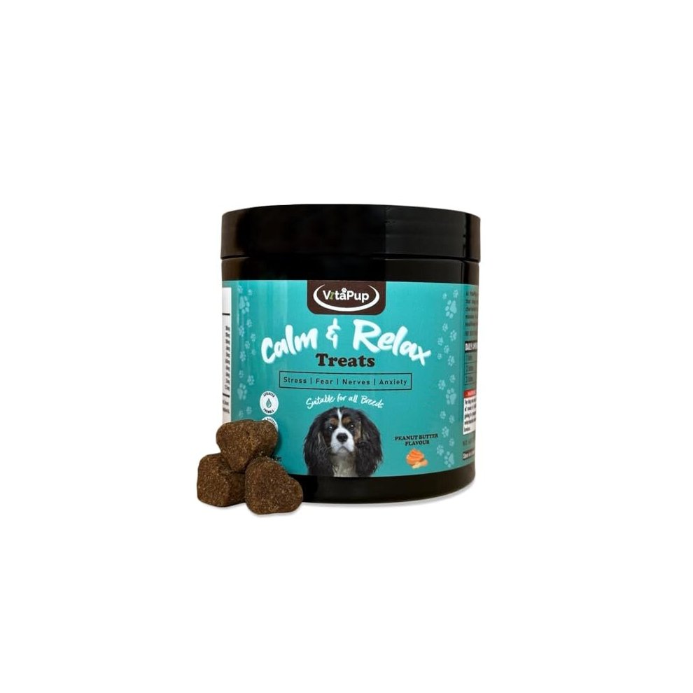 Vitapup Calm & Relax Treats For Dogs - Stress, Anxiety, Separation Anxiety, Barking, Aggression, Hyperactivity, Travel, Fireworks - Dog Calming