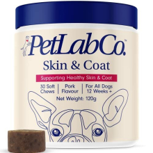 Skin & Coat Chews - Support A Healthy, Comfortable Coat In Seconds A Day. Formulated With Beneficial Fatty Acids, Vitamins, Honey, & Turmeric To