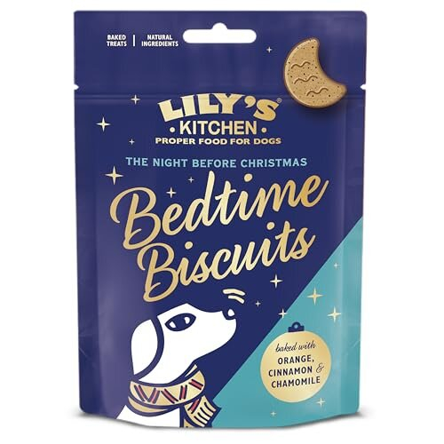 Lily's Kitchen with Natural Ingredients Adult Dog Treats Packet Christmas Bedtime Biscuits 8x80g