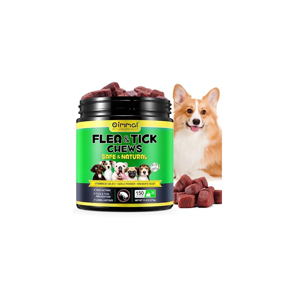 Hramex 150Pcs Flea And Tick Prevention For Dogs Chewables, Natural Flea And Tick Supplement For Dogs Chews, Oral Flea Pills, Flea & Tick Control Supplement