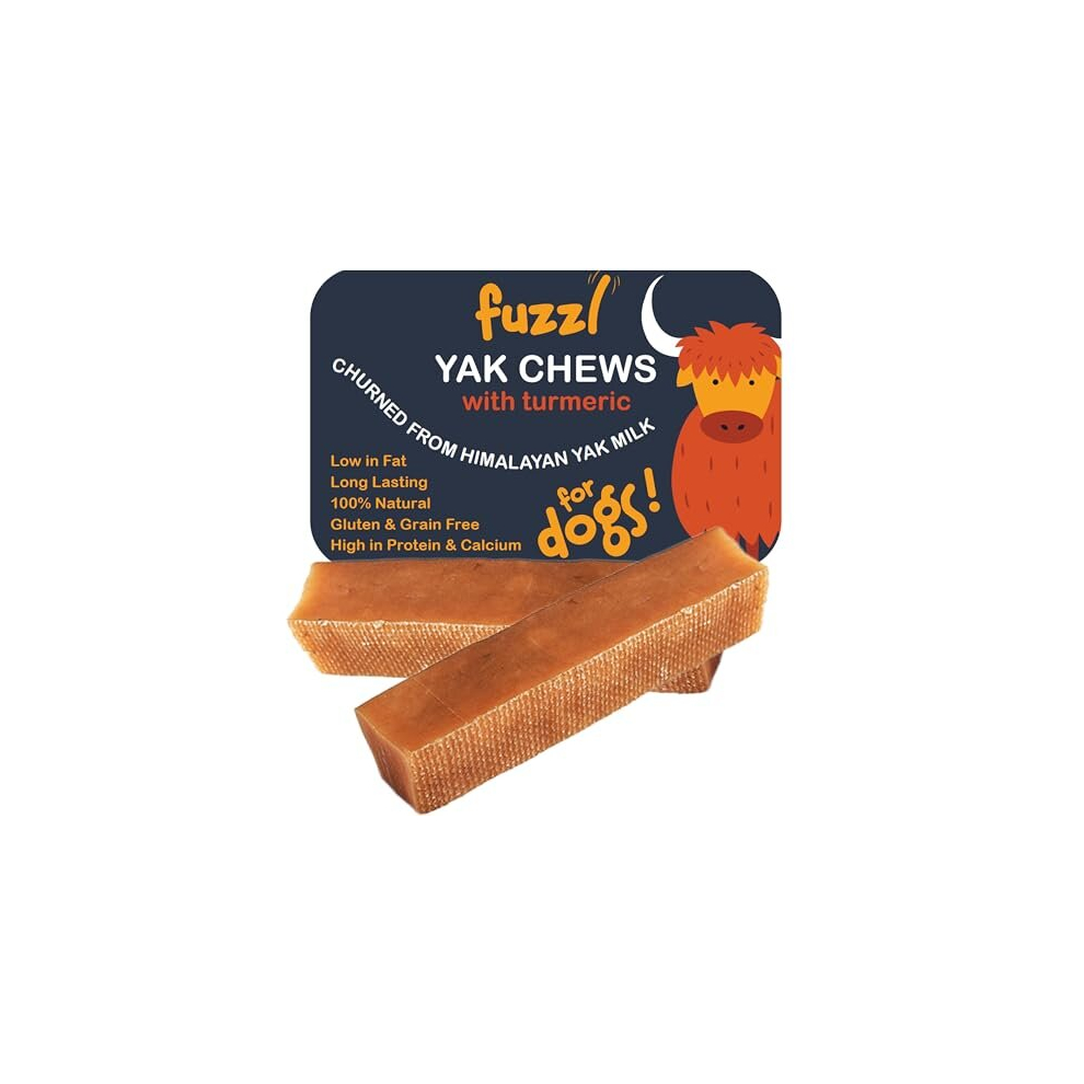 Premium Yak Chews for Dogs Superfood Turmeric - 2 Pack 140g Healthy Natural Dog Treats with Himalayan Yak Milk Yak Chew Dog Food Natural Dog Chews