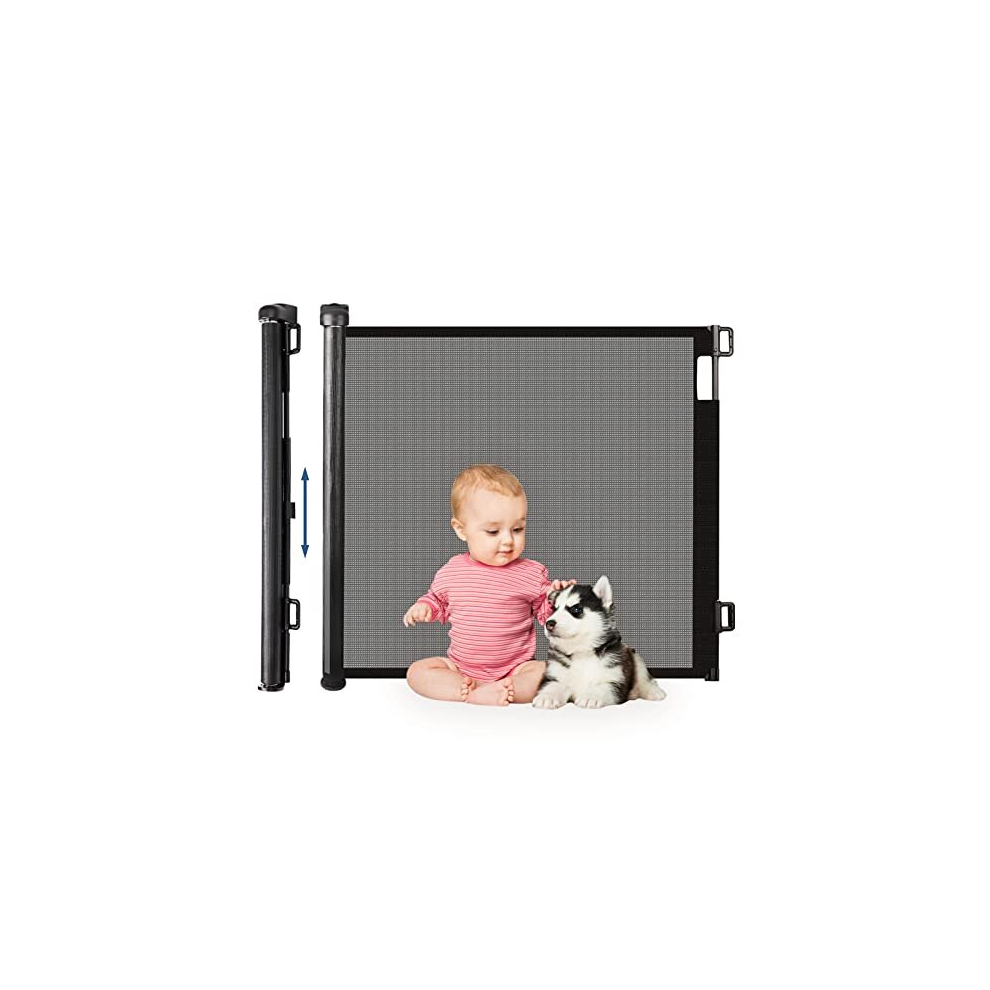 Hollyhome Retractable Stair Gate 180Cm Extra Wide One Hand Operation Baby Gate Safety Gate For Baby And Pets Indoor & Outdoor, Black - Image 3