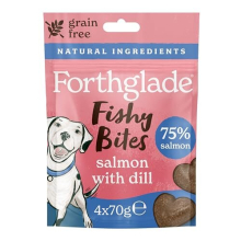 Salmon with Dill Fishy Bites - 100% Natural Indulgent Dog Treats - Grain Free, Air-Dried to Lock in Natural Goodness - Suitable for 2+ Months - 4 x