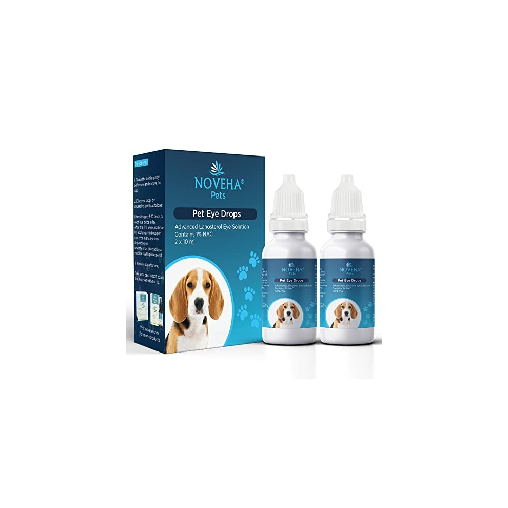 Noveha Cataract Drops For Pets | Advanced Lanosterol Solution + Nac | Therapeutic Eye Lubricating Drop For Dog & Cats | Improve Vision Clarity, Health &
