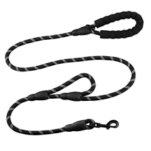 Dog Lead Rope with 2 Handheld Pads, 1.8m / 6ft Training Dog Leash with Reflective Threads for Puppy/Medium/Large Training Walking Fun