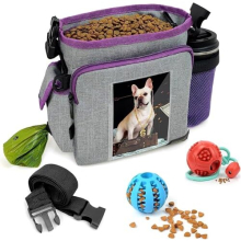 Dog Treat Pouch, Upgrade Large Water Bottle Holder, Dog Food Bag with Multiple Pockets, Photo Pocket, Adjustable Waist & Shoulder Belt & Metal Clip 4
