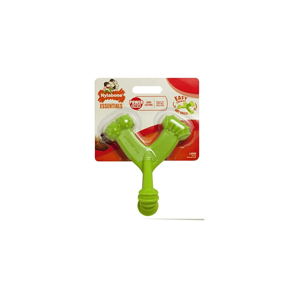 Power DuraChew Axis Bone Dental Dog Chew Toy, Easy Hold, Big Beef Flavour, Large, for Dogs up to 23kg