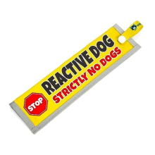 Reactive Dog Strictly No Dogs Space Awareness Sleeve for Reactive Nervous Dogs, Reflective, Waterproof, Double Sided Slip-on for the Dog Lead (Yellow,