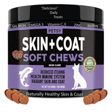 Skin & Coat supplement for dogs Vitamin C, E, Zinc, Biotin, OMEGA 3 Shiny coat Rejuvinate Healthy coat Natural Support itchy skin relief Daily