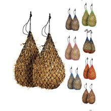 2 pcs 42" Long and 2.0"x 2.0" Holed Hay Net for Horses, Adjustable Travel Feeder, Regulate Intake of Hay hence Improve Digestion and Reduce Waste