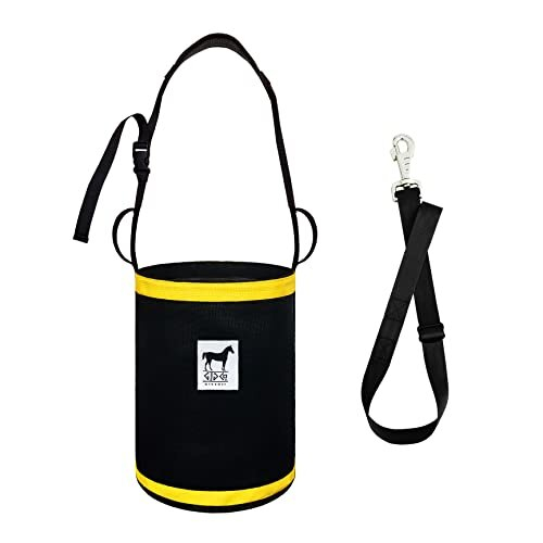 Horse Feed Bag with Bucket Strap - Slow Feeding Hay Bucket for Horses ...