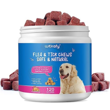 Dog Flea and Tick Prevention Chewables - Safe and Natural Flea & Tick Control for Dogs - Oral Flea Pills Dog Supplement for ALL AGES ALL BREEDS - 120