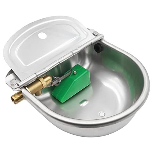 Automatic Horse Waterer,Stainless Steel Water Troughs Livestock with 1/2" Brass Float Valve and