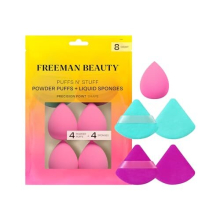 Freeman Puffs N 'Stuff Power Puffs + Spugs liquidi 8 conteggio set di trucco spugne per liquido e crema e sfugge a triangolo triangolare per impostar