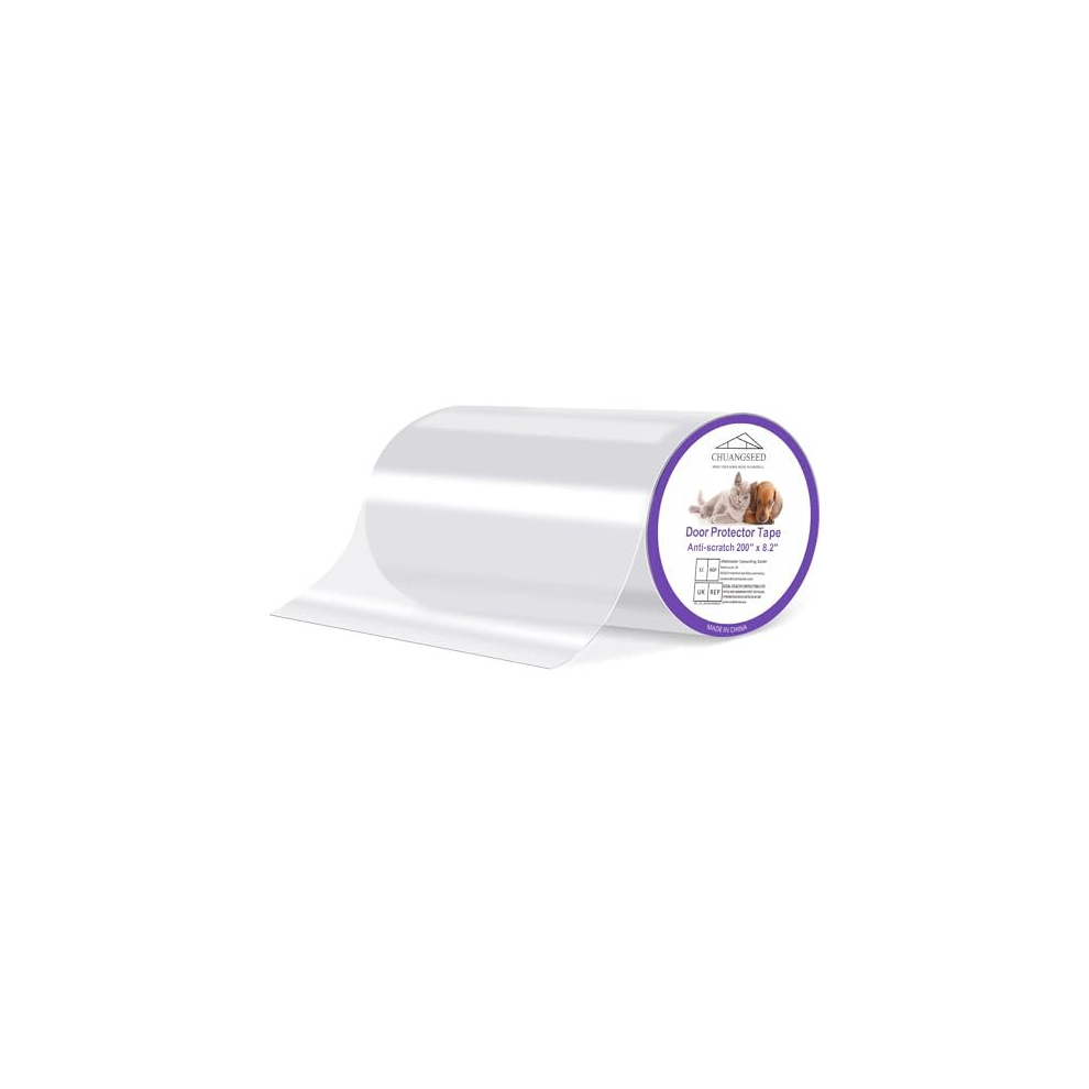 Door Protector From Dog Scratching,21Cm X 5Meter Clear Door Scratch Protector, Heavy Duty Door Guard Cover For Dog And Cat Clawing, Flexible Door 610894104021