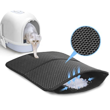 Cat Litter Mat, Large Litter Tray Mat Trapping Foldable Washable 45x60cm Honeycomb Double Layer, Nonslip Waterproof Urine Proof EVA Material Easy