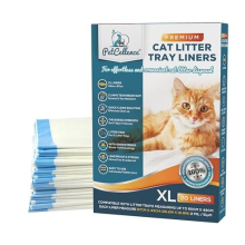 XL Cat Litter Tray Liners 20 - Scratch Resistant with Drawstring for Extra Large Trays - 2mil Thick & Strong Cat Litter Bags - Size 97cm x 43cm