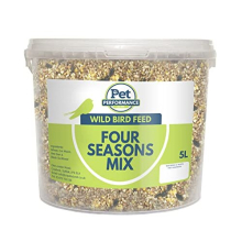 Pet Performance Wild Bird Four Seasons Mix 5 Litre Tub – All Year-Round Wild Bird Seed – 100% Natural Ingredients – Suitable for All Wild Bird