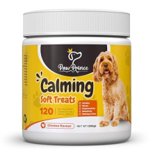 Calming Treats for Dogs - 120 Soft Chew Anxiety Relief Supplements for Large and Small Breeds - Natural Bites Ideal for Travel, Fireworks, Storms,