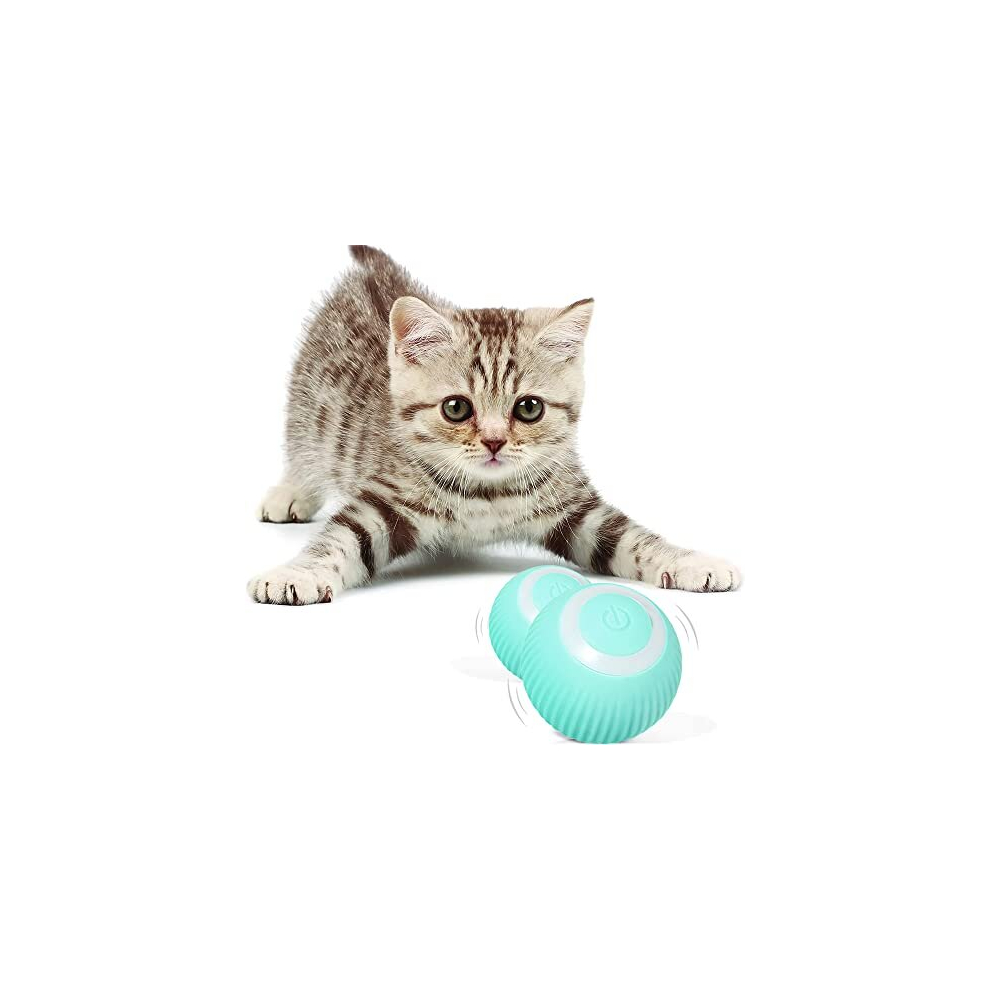 Quiet Smart Cat Ball Toy Interactive Cat Toys for Indoor Cats Adult Automatic 360 Rotating Kitten Toys with LED Stimulate Hunting Instinct - USB