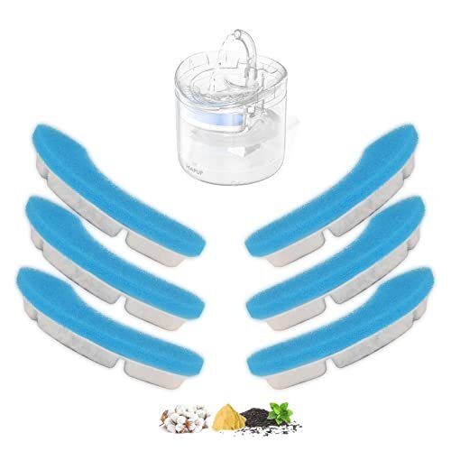 Cat Water Fountain Filter Replacement Upgrade Cat Fountain Filter Arc-Shaped Safe Washable Animal Water Fountain Filters with 4 Filtration System for