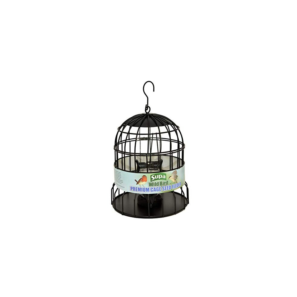 Premium Wild Bird Cage Seed & Sunflower Hearts Feeder, Deters Squirrels and Larger Birds Such As Doves & Pigeons