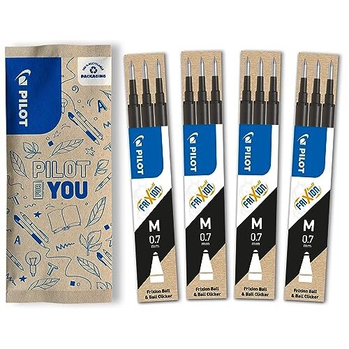 Pilot Frixion Rollerball Refill 0.7 Refill Pack of 12 (Black)