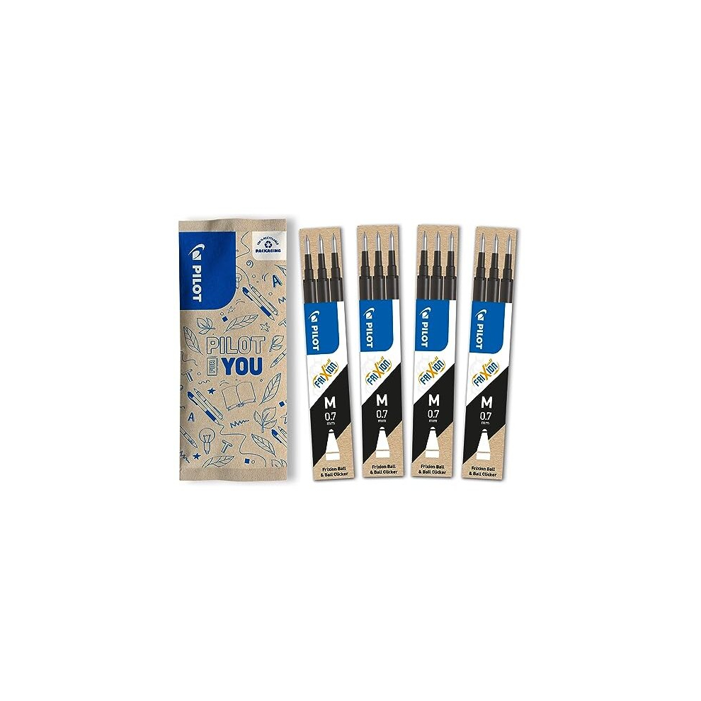 Pilot Frixion Rollerball Refill 0.7 Refill Pack Of 12 (Black)