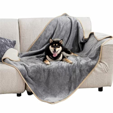 Waterproof Dog Blanket Washable - 120x100cm Fleece Blanket For Large Dogs and Pets,Personalised Dog Throw Protects Bed and Sofa with Soft Plush, Grey