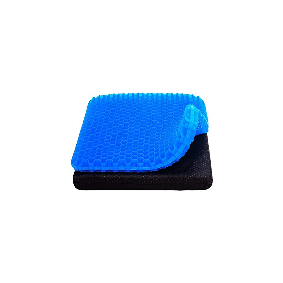 2022 New Gel Seat Cushion, Honeycomb Design Double Thick Gel Cushion with Relieving Back coccyx Pain Pressure, for Car Office Home Wheelchair&Chair