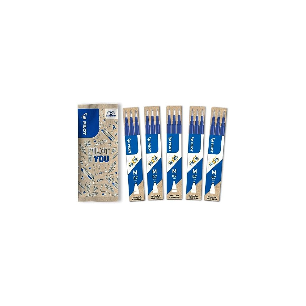 FriXion Refills 0.7-15 Pack - Colour Blue - FriXion Refills with Erasable Ink - Compatible with FriXion Ball & FriXion Clicker 0.7 - Medium Thickness