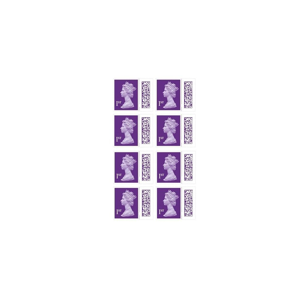 1st Class Stamps (8 Pack) - Self Adhesive UK Letter Postage Stamps for Standard Mail with Barcode - Royal Mail First Class Postage Stamps