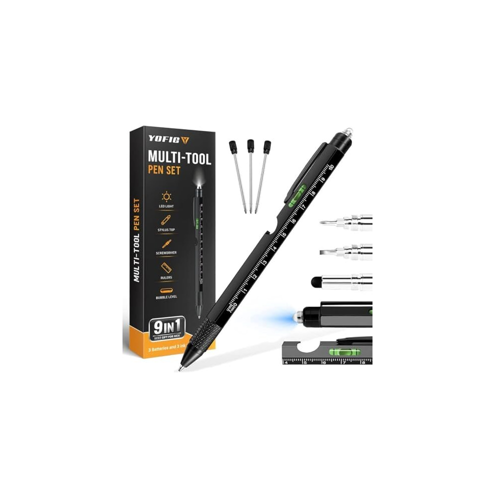 Yofig Gifts For Men, Mens Gifts For Christmas, 9 In 1 Multi Tool Pen Gadgets For Men, Stocking Fillers For Men, Secret Santa Gifts For Men, Gifts For Dad,