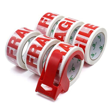 6 Rolls+ 1 Dispenser No Bubble Fragile Secure and Sticky Packing Tape,Heavy Duty Packaging Tape for Moving, Parcels Sealing, Shipping,45mic x 48mm x