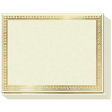 Plain Certificate Paper for Awards. Set of 50x, 180gsm Gold Border Award Certificates for Graduation Diploma, Employee of the Month, Sports