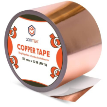 Copper Tape Slug Repellent (50mm wide, 12M Roll) - Double-Sided Conductive Adhesive Tape for Shielding & Guitar Repairs, Grounding, Paper Circuits,