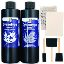 Cyanotype Kit for Sun Print Paper, Bundled w/ 20 Sheets of 320gsm Handmade Artist's Paper, Foam Brushes & Tips Sheet - Make Your Own Light Sensitive