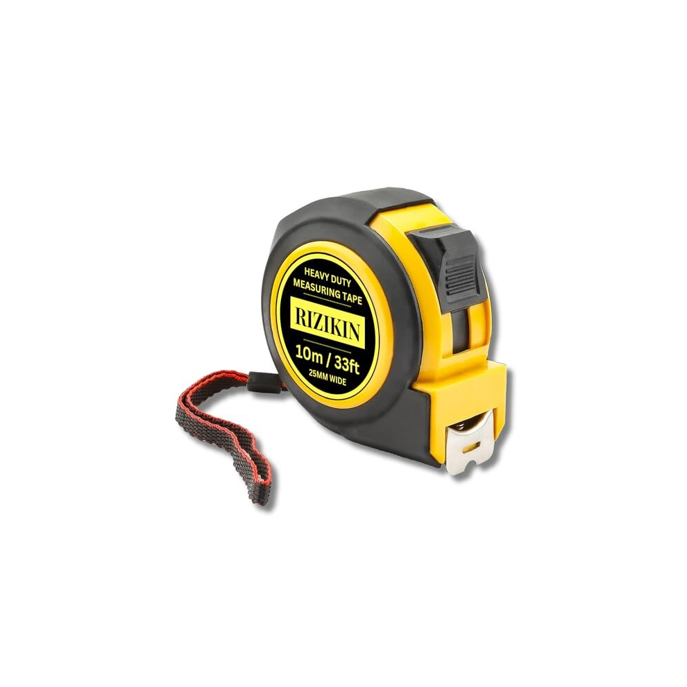 Heavy Duty Tape Measure 10M 33Ft - Stainless Steel Measuring Tape 10 Metre - Retractable Measurement Tape - Imperial And Metric Tape Measure With 5070002679912