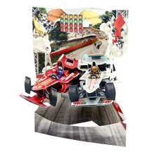 Swing Card, 3D Pop Up Greeting Card - F1 Racing Cars - For Him, Kids, Men, Boys | Formula 1 Car for Birthday, Father's Day