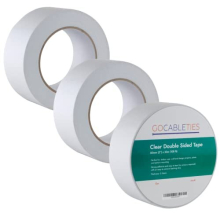 Clear Double Sided Tape, 50mm (2”) x 33m, Strong Wide Double Sided Sticky Tape for Craft, Scrapbooking and Mounting Photos, 3 Rolls